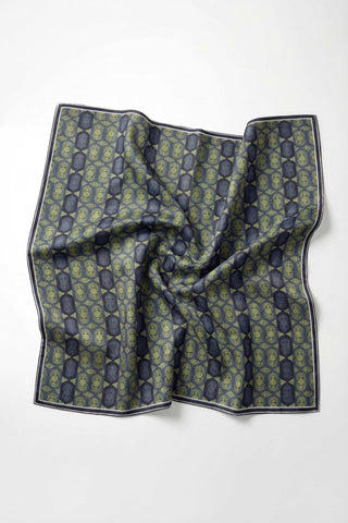 Pamuk Karışımlı Soft Eşarp Osmanlı Motif Desen Lacivert 90x90 - Soft Eşarp - | Silk Home