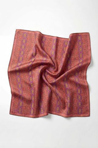 Pamuk Karışımlı Soft Eşarp Osmanlı Motif Desen Eflatun 90x90 - Soft Eşarp - | Silk Home