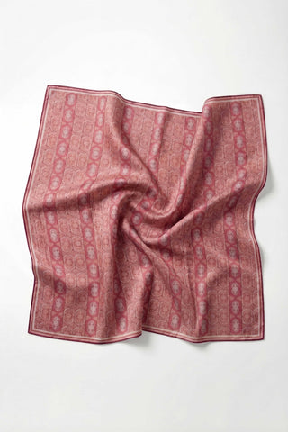 Pamuk Karışımlı Soft Eşarp Osmanlı Motif Desen Bordo 90x90 - Soft Eşarp - | Silk Home