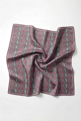 Pamuk Karışımlı Soft Eşarp Osmanlı Motif Desen Patina Yeşili 90x90 - Soft Eşarp - | Silk Home