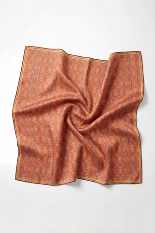 Pamuk Karışımlı Soft Eşarp Osmanlı Motif Desen Koyu Pembe 90x90 - Soft Eşarp - | Silk Home