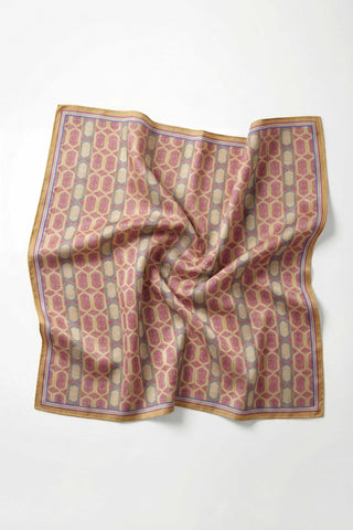 Pamuk Karışımlı Soft Eşarp Osmanlı Motif Desen Hardal 90x90 - Soft Eşarp - | Silk Home