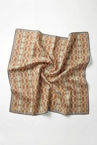 Pamuk Karışımlı Soft Eşarp Osmanlı Motif Desen Pastel Sarı 90x90 - Soft Eşarp - | Silk Home