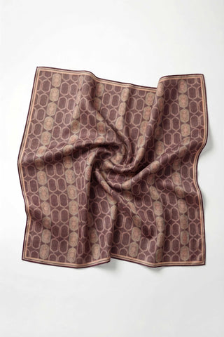 Pamuk Karışımlı Soft Eşarp Osmanlı Motif Desen Soluk Mor 90x90 - Soft Eşarp - | Silk Home