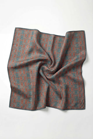 Pamuk Karışımlı Soft Eşarp Osmanlı Motif Desen Gri 90x90 - Soft Eşarp - | Silk Home