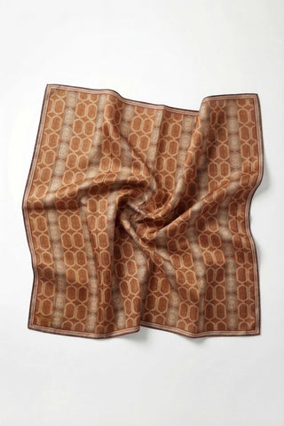 Pamuk Karışımlı Soft Eşarp Osmanlı Motif Desen Taba 90x90 - Soft Eşarp - | Silk Home