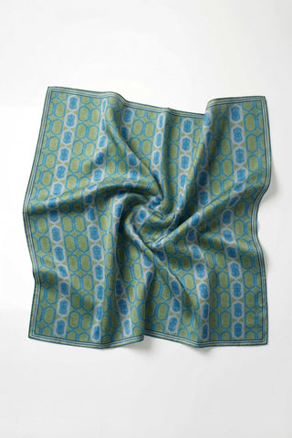 Pamuk Karışımlı Soft Eşarp Osmanlı Motif Desen Bebe Mavi 90x90 - Soft Eşarp - | Silk Home