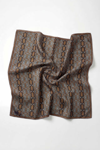 Pamuk Karışımlı Soft Eşarp Osmanlı Motif Desen Koyu Gri 90x90 - Soft Eşarp - | Silk Home