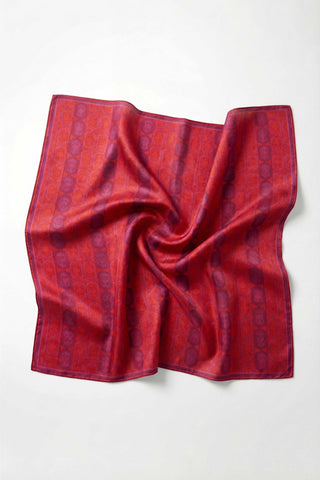 Pamuk Karışımlı Soft Eşarp Osmanlı Motif Desen Kırmızı 90x90 - Soft Eşarp - | Silk Home