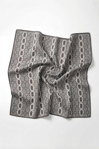 Pamuk Karışımlı Soft Eşarp Osmanlı Motif Desen Açık Gri 90x90 - Soft Eşarp - | Silk Home