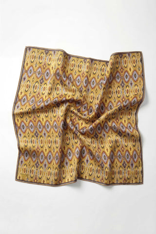 Pamuk Karışımlı Soft Eşarp Baklava Desen Hardal 90x90 - Soft Eşarp - | Silk Home