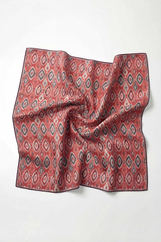 Pamuk Karışımlı Soft Eşarp Baklava Desen Bordo 90x90 - Soft Eşarp - | Silk Home