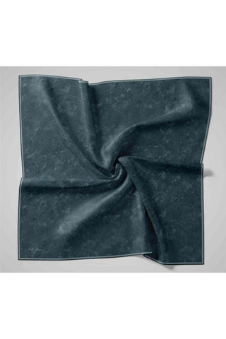 Twill İpek Eşarp Lacivert–Bebe Mavi Desenli Tok Duruşlu 90X90