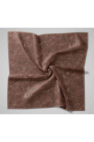 Twill İpek Eşarp Mor–Vizon Desenli Tok Duruşlu 90X90
