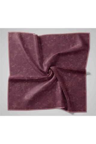 Twill İpek Eşarp Vişne–Somon Desenli Tok Duruşlu 90X90