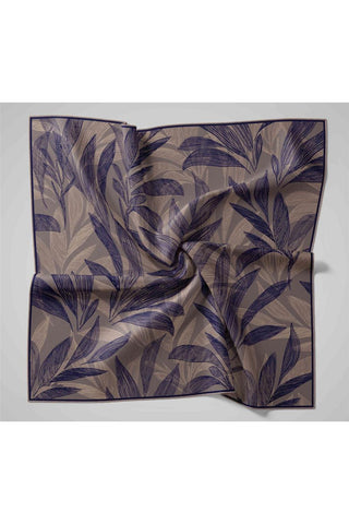 Twill İpek Eşarp Lacivert-Pastel Mor Vizon Geçişli Kaymaz Tok Duruşlu 90X90