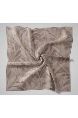 Twill İpek Eşarp Vizon-Pastel Mor Ekru Geçişli Kaymaz Tok Duruşlu 90X90