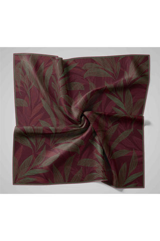 Twill İpek Eşarp Bordo-Vişne Yeşil Geçişli Kaymaz Tok Duruşlu 90X90