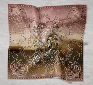 Twill İpek Eşarp Klasik Motif Rose 90x90 - Twill İpek Eşarp - | Silk Home