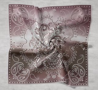 Twill İpek Eşarp Klasik Motif Gül Kurusu 90x90 - Twill İpek Eşarp - | Silk Home