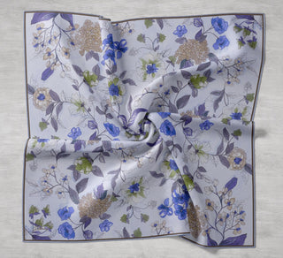 Twill İpek Eşarp Çiçek Rüyası Lila 90x90