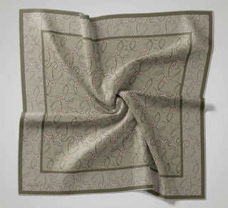 Twill İpek Eşarp Barok Pastel Yeşil 90x90