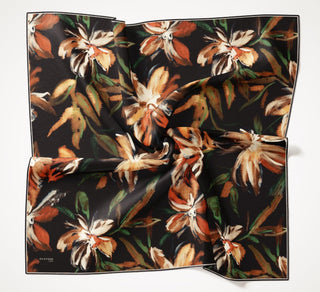 Twill İpek Eşarp Sulu Boya Siyah 90x90