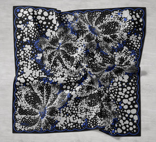 Twill İpek Eşarp Samanyolu Siyah 90x90