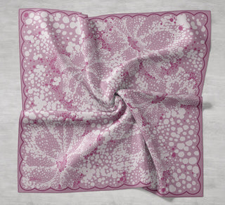 Twill İpek Eşarp Samanyolu Pembe 90x90
