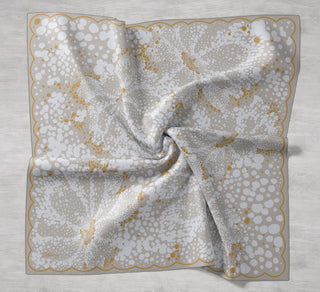 Twill İpek Eşarp Samanyolu Yeşil Bej 90x90