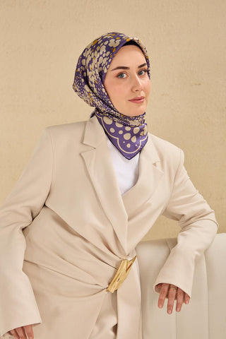 Twill İpek Eşarp Samanyolu Mor 90x90
