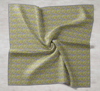 Twill İpek Eşarp Yaprak Ritmi Açık Yeşil 90x90