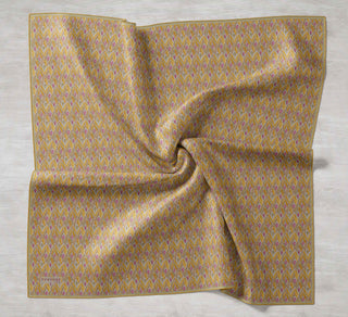 Twill İpek Eşarp Yaprak Ritmi Koyu Sarı 90x90