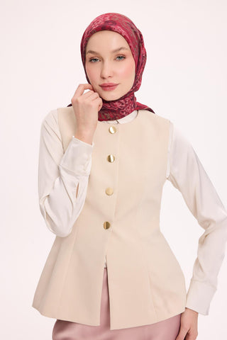 Viskon Velora Eşarp Dört Mevsim Dalga İzi Desen Patlıcan Moru 90X90 - Velora Eşarp - | Silk Home