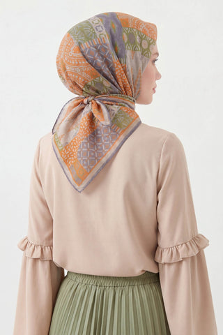 Soft Eşarp Authentic Açık Turuncu - Soft Eşarp - | Silk Home