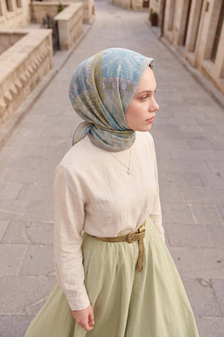 Soft Eşarp Authentic Gök Mavi - Soft Eşarp - | Silk Home