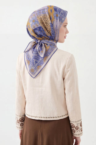 Soft Eşarp Authentic Mavi Lila - Soft Eşarp - | Silk Home
