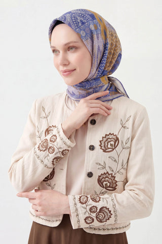 Soft Eşarp Authentic Mavi Lila - Soft Eşarp - | Silk Home
