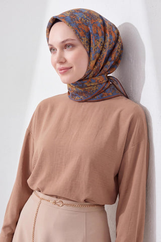 Soft Eşarp Autumn Bloom Hardal - Soft Eşarp - | Silk Home