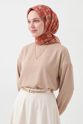 Soft Eşarp Autumn Bloom Koyu Kırmızı