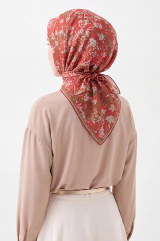 Soft Eşarp Autumn Bloom Koyu Kırmızı