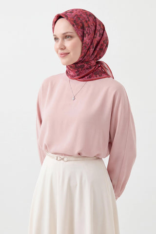 Soft Eşarp Autumn Bloom Koyu Pembe - Soft Eşarp - | Silk Home