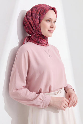 Soft Eşarp Autumn Bloom Koyu Pembe - Soft Eşarp - | Silk Home