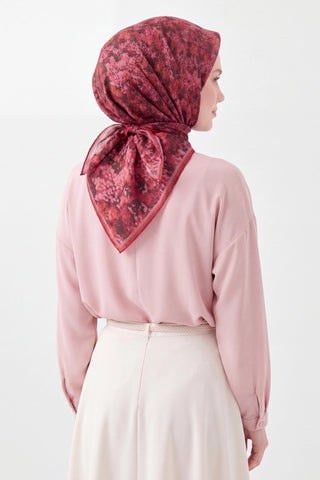 Soft Eşarp Autumn Bloom Koyu Pembe - Soft Eşarp - | Silk Home