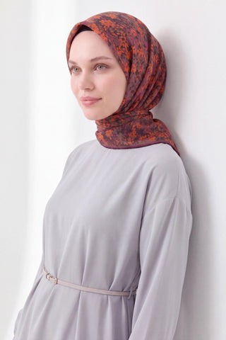 Soft Eşarp Autumn Bloom Koyu Turuncu - Soft Eşarp - | Silk Home