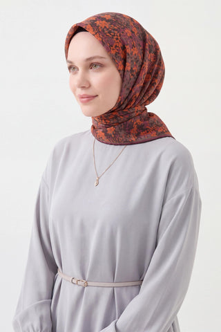 Soft Eşarp Autumn Bloom Koyu Turuncu - Soft Eşarp - | Silk Home
