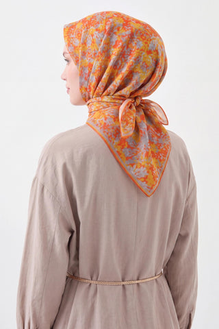 Soft Eşarp Autumn Bloom Turuncu - Soft Eşarp - | Silk Home