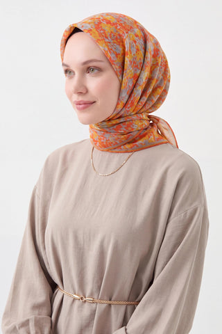 Soft Eşarp Autumn Bloom Turuncu - Soft Eşarp - | Silk Home