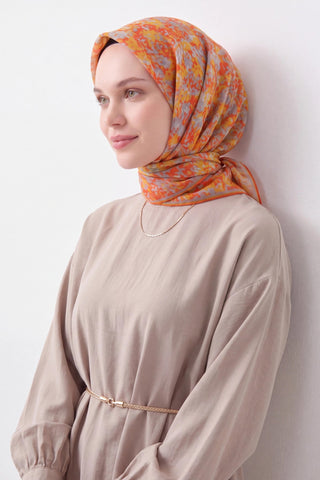 Soft Eşarp Autumn Bloom Turuncu - Soft Eşarp - | Silk Home