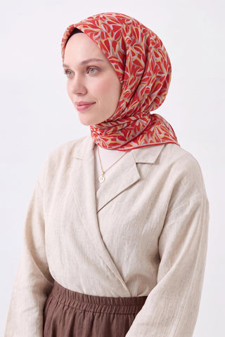 Soft Eşarp Çakıl Taşı Kırmızı